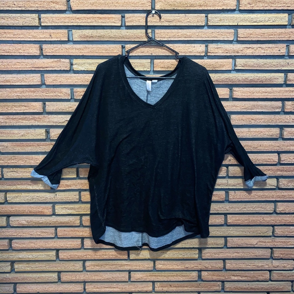 Black 3/4 sleeve heavier weight t-shirt